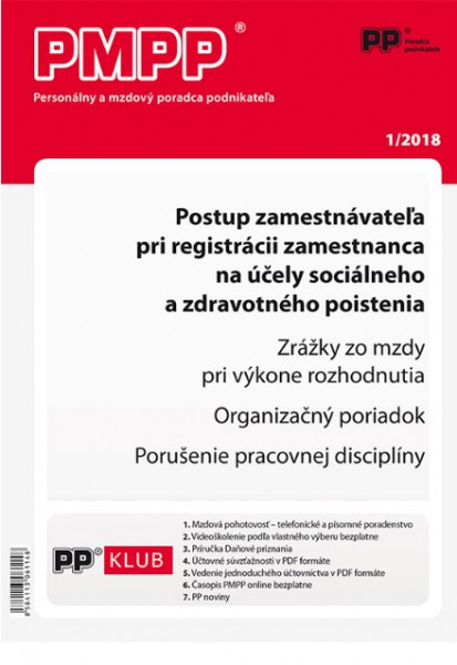 PMPP 1/2018 Postup zamestnávateľa pri registrácii zamestnanca na účely sociálneho a zdravotného pois