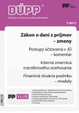 DUPP 7/2017 Zákon o dani z príjmov - zmeny DUPP 7/2017 Zákon o dani z príjmov - zmeny