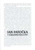 Jan Patočka v jubilejním roce 2017 Jan Patočka v jubilejním roce 2017