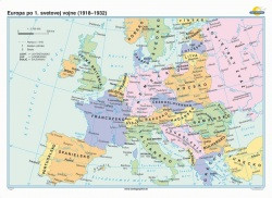 Európa po I. svetovej vojne (160x120 cm), nástenná, fóliovaná, lištovaná
