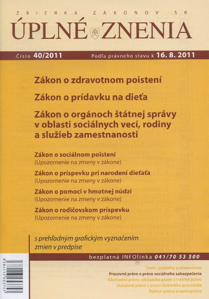 UZZ 40/2011 Zákon o zdravotnom poistení