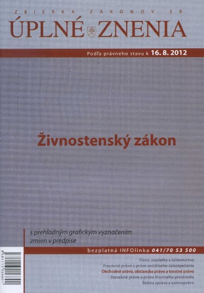 UZZ 2012 Živnostenský zákon