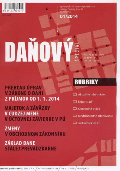 Daňový špeciál 1/2014