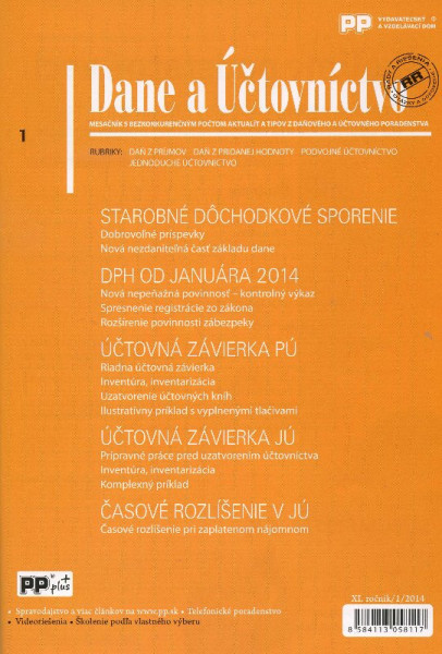 Dane a účtovníctvo 1/2014 Dane a účtovníctvo 1/2014