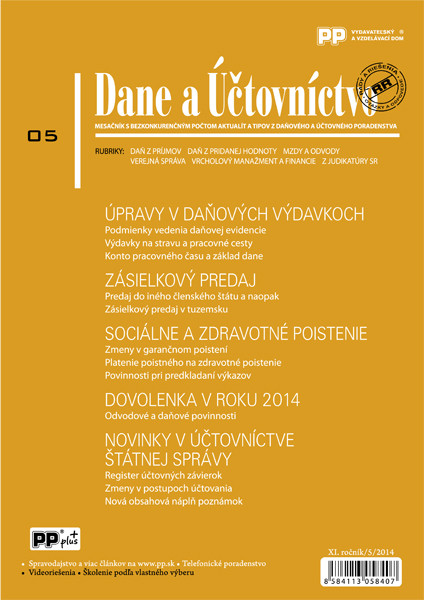 Dane a Účtovníctvo 5/2014 Dane a Účtovníctvo 5/2014