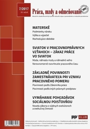 Práca, mzdy a odmeňovanie 7-2017 Práca, mzdy a odmeňovanie 7-2017