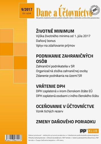 Dane a účtovníctvo 9-2017 Dane a účtovníctvo 9-2017