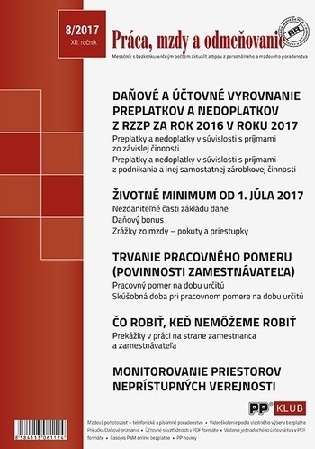 Práca, mzdy a odmeňovanie 8-2017 Práca, mzdy a odmeňovanie 8-2017