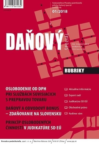 Daňový špeciál 1-2018 Daňový špeciál 1-2018