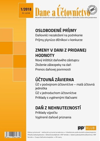 Dane a účtovníctvo 1-2018 Dane a účtovníctvo 1-2018