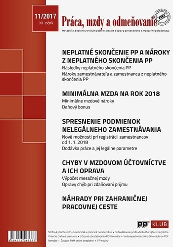 Práca, mzdy a odmeňovanie 11-2017 Práca, mzdy a odmeňovanie 11-2017