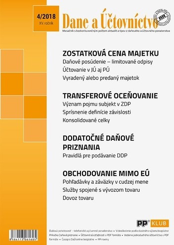 Dane a účtovníctvo 4-2018 Dane a účtovníctvo 4-2018
