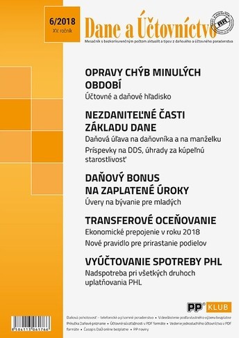 Dane a účtovníctvo 6-2018 Dane a účtovníctvo 6-2018