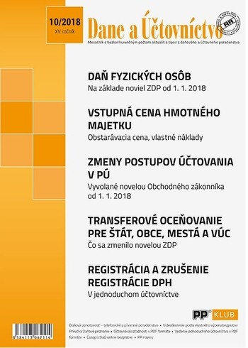 Dane a účtovníctvo 10-2018 Dane a účtovníctvo 10-2018