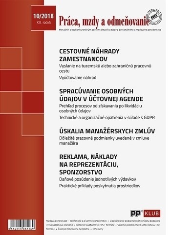 Práca, mzdy a odmeňovanie 10-2018 Práca, mzdy a odmeňovanie 10-2018