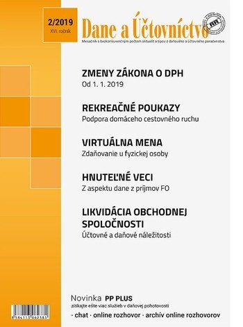 Dane a účtovníctvo 2-2019 Dane a účtovníctvo 2-2019
