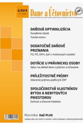 Dane a účtovníctvo 6-2019 Dane a účtovníctvo 6-2019