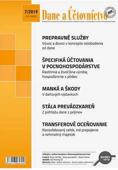 Dane a účtovníctvo 7-2019 Dane a účtovníctvo 7-2019