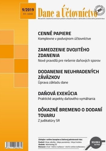 Dane a účtovníctvo 9-2019 Dane a účtovníctvo 9-2019