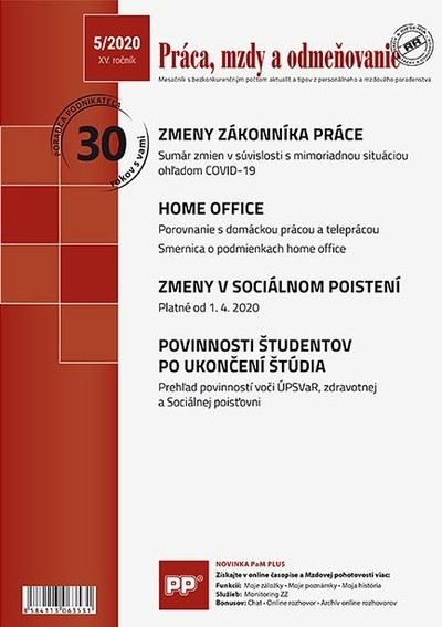 Práca, mzdy a odmeňovanie 5/2020 Práca, mzdy a odmeňovanie 5/2020