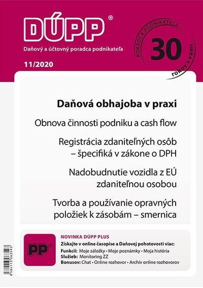 Daňový a účtovný poradca podnikateľa 11/2020 Daňový a účtovný poradca podnikateľa 11/2020