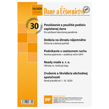 Dane a účtovníctvo 10/2020 Dane a účtovníctvo 10/2020