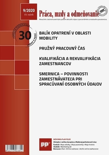 Práca, mzdy a odmeňovanie 9/2020 Práca, mzdy a odmeňovanie 9/2020