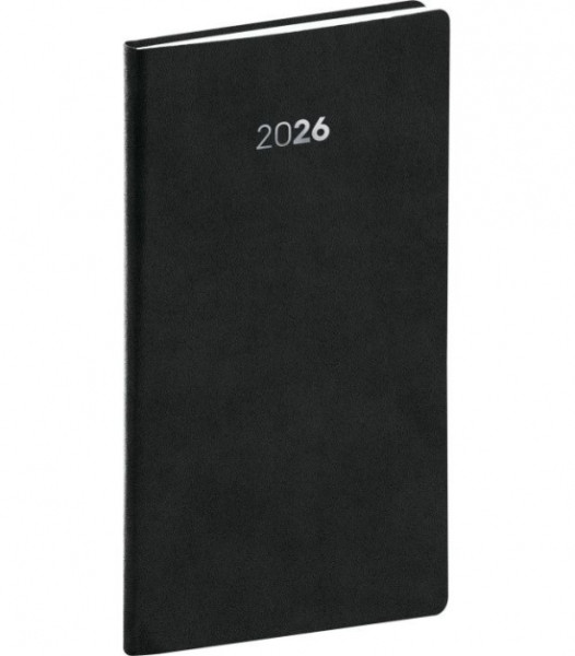 NOTIQUE Vreckový diár Balakon 2026, čierny, 9 x 15,5 cm NOTIQUE Vreckový diár Balakon 2026, čierny, 9 x 15,5 cm