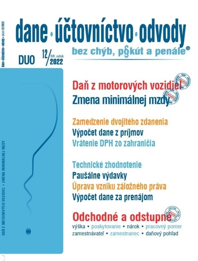 DUO 12-2022 - Daň z motorových vozidiel DUO 12-2022 - Daň z motorových vozidiel