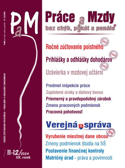 Práce a Mzdy, bez chýb, p§ kút a penále 11-12*2024