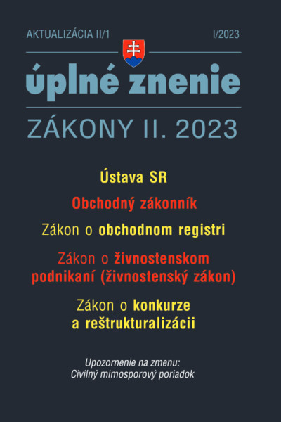 Aktualizácia II-1 2023 - Obchodný zákonník a obchodný register