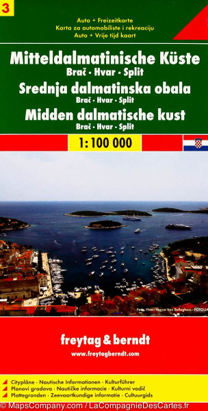 Střední Dalmácie Brač Hvar Split 1: 100 000 Střední Dalmácie Brač Hvar Split 1: 100 000
