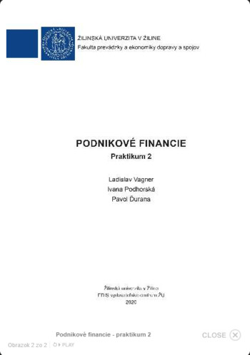 Podnikové financie - praktikum 2 Podnikové financie - praktikum 2