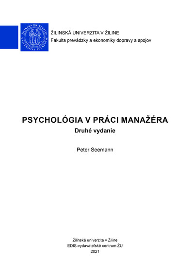 Psychológia v práci manažéra. Druhé vydanie