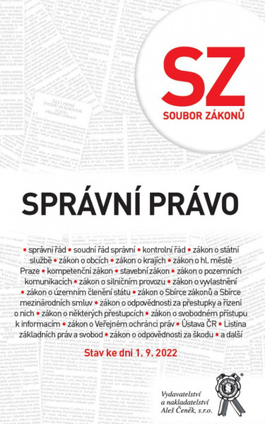 Soubor zákonů. Správní právo - stav ke dni 1.9.2022