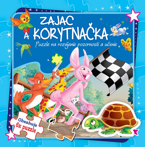 Zajac a korytnačka -6x Puzzle na rozvíjanie pozornosti a učenie Zajac a korytnačka -6x Puzzle na rozvíjanie pozornosti a učenie
