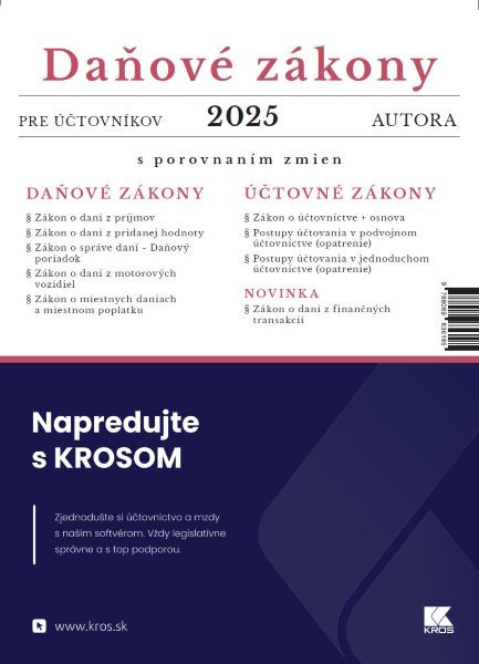 Daňové zákony pre účtovníkov 2025 Daňové zákony pre účtovníkov 2025