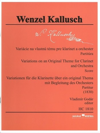 Variácie na vlastnú tému pre klarinet a orchester - Partitúra (Wenzel Kallusch)