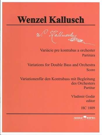 Variácie pre kontrabas a orchester - Partitúra (Wenzel Kallusch)