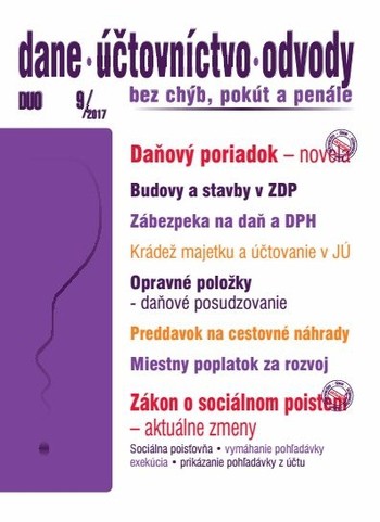 Dane, účtovníctvo, odvody 9-2017
