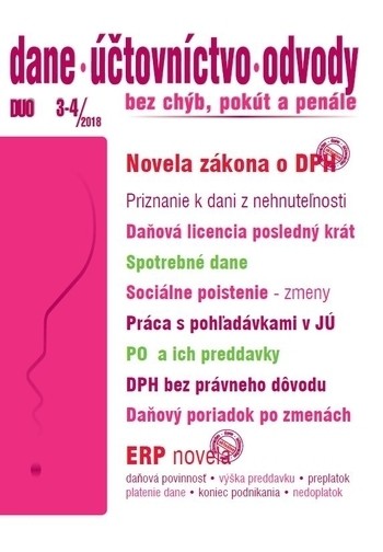 Dane, účtovníctvo, odvody 3,4-2018 Dane, účtovníctvo, odvody 3,4-2018
