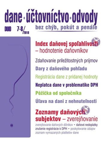 Dane, účtovníctvo, odvody 7,8-2018 Dane, účtovníctvo, odvody 7,8-2018