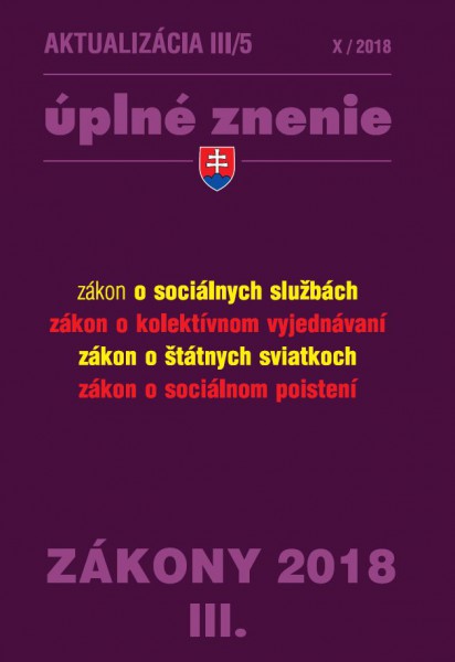Aktualizácia III-5 2018 Aktualizácia III-5 2018