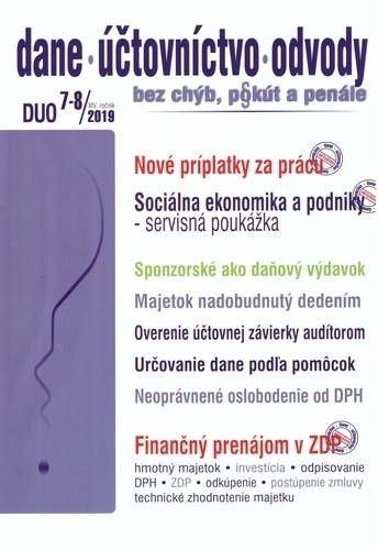 Dane, účtovníctvo, odvody 7,8-2019 Dane, účtovníctvo, odvody 7,8-2019
