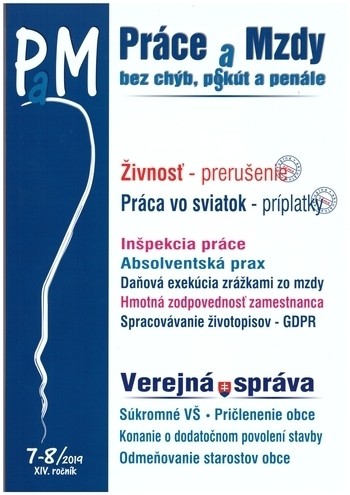Práce a mzdy 7,8-2019 Práce a mzdy 7,8-2019