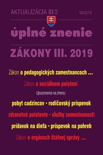 Aktualizácia III-2 2019 Aktualizácia III-2 2019