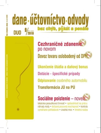 Dane, účtovníctvo, odvody 9-2019 Dane, účtovníctvo, odvody 9-2019