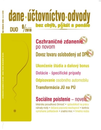 Dane, účtovníctvo, odvody 9-2019