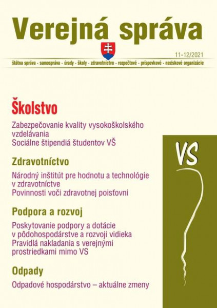 Verejná správa č. 11-12 / 2021 - Školstvo, odpady, zdravotníctvo