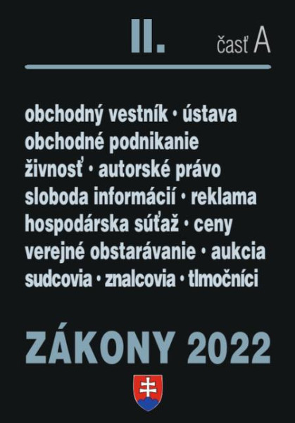 Zákony 2022 II/A - Obchodné právo a živnostenský zákon